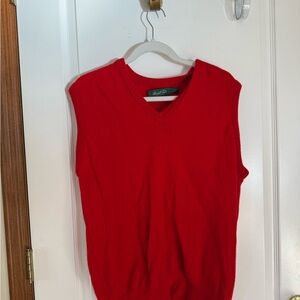 100% lambswool vintage Marshall Field's Red V-Neck Sweater Vest